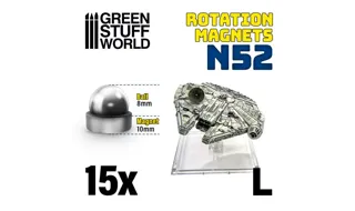 Green Stuff : Aimants Rotatifs en Néodymes "L" │Ball : 8mm - Magnet : 10mm │ 15 units (N52)