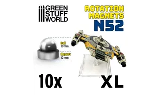Green Stuff : Aimants Rotatifs en Néodymes "XL" │Ball : 10mm - Magnet : 12mm │ 10 units (N52)