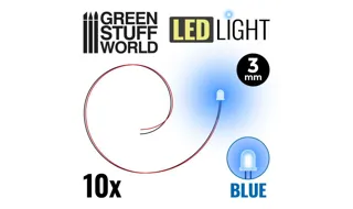 Green Stuff : Leds 3mm - Bleu (10pcs)