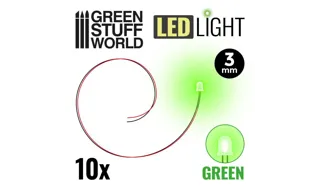 Green Stuff : Leds 3mm - Vert (10pcs)