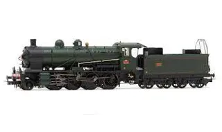 JoueF : Locomotive à Vapeur 140 C 133, avec Tender 18 B 12 (Région Est), Livrée Verte/Noire avec Bandes Rouges