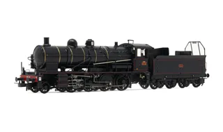Locomotive Vapeur 140 C38 avec tender 18 b22 est Noir filtes rouges DCC Sound