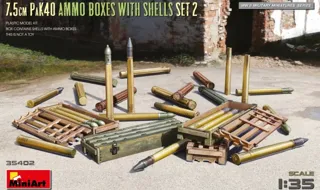Miniart : 7.5cm PaK40 Ammo Boxes with Shells, set 2
