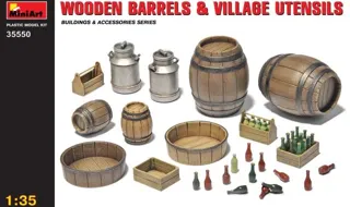 Miniart : Wooden Barrels & Village Utensils