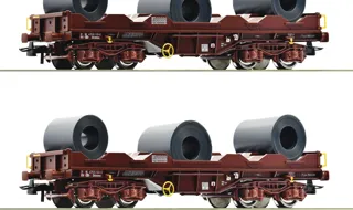 Roco : Wagon Shimmns transport de coils SNCB-NMBS  2 pieces 