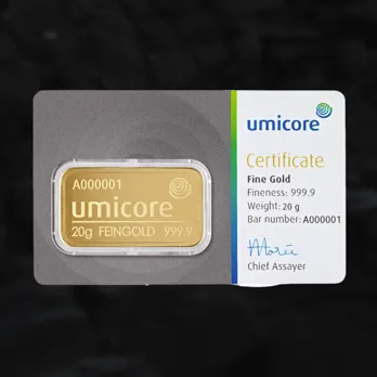 Lingot d'or 20 grammes - Umicore